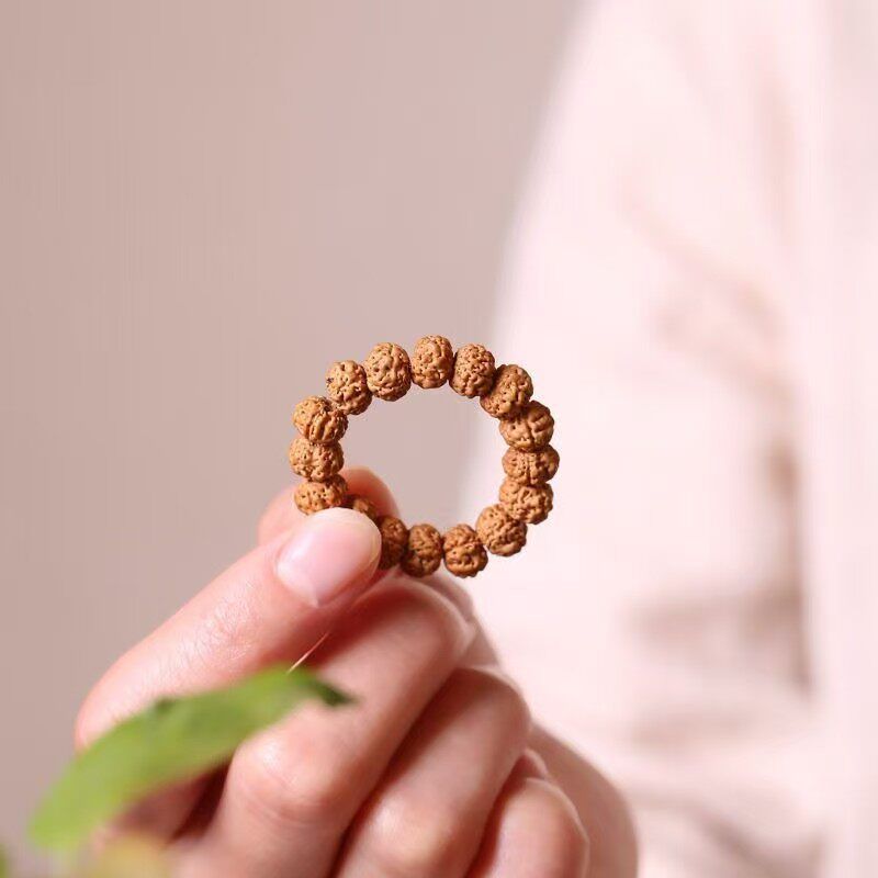 小金刚菩提手捻男士文玩佛珠女情侣款复古手饰大号戒指指捻印尼