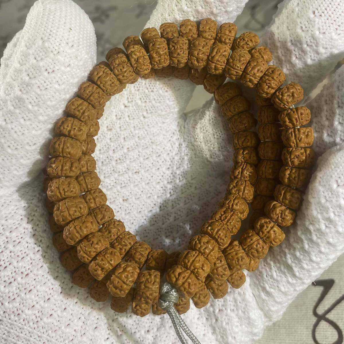 藏式纯血树王小金刚双龙纹天然菩提子108颗佛珠多圈矮桩爆肉梅花