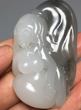 玉美人把玩件和田玉苏工白玉俏色