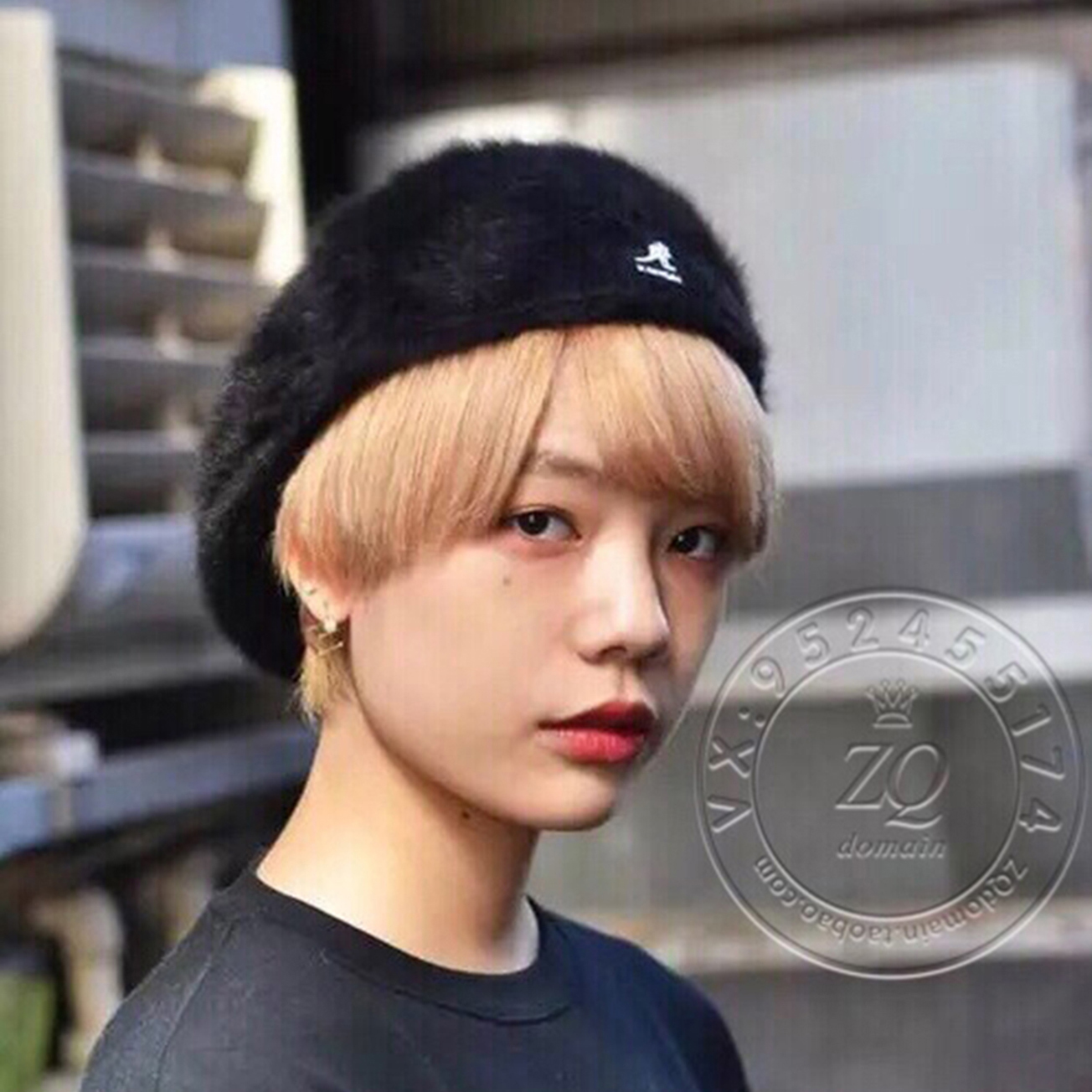 kangol毛绒绒贝雷帽