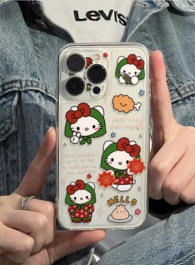 壳壳大世界红色大花棉服适用于苹果手机壳iPhone15/16proamx天使壳14plus硅胶软壳13/12全图太空壳高级感防摔