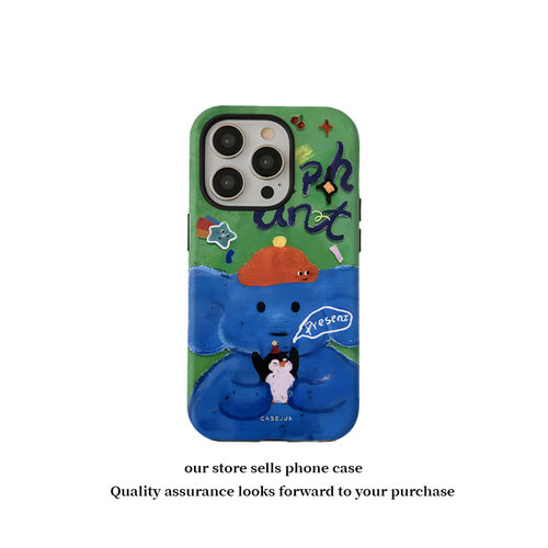 Apple苹果小众油画小象手机壳