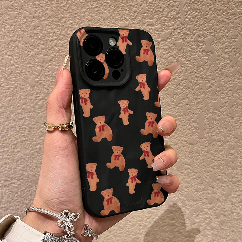 Apple适用苹果15满屏小熊手机壳