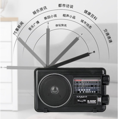 Tecsun收音机r305调频中波电视