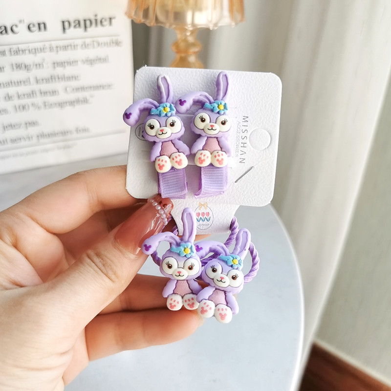 宝宝扎头发皮筋弹性好发绳可爱女童发圈发夹紫色头绳婴幼儿发饰品