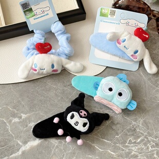 正版三丽鸥公仔头饰库洛米发夹大号绒布BB夹玉桂狗可爱女刘海边夹