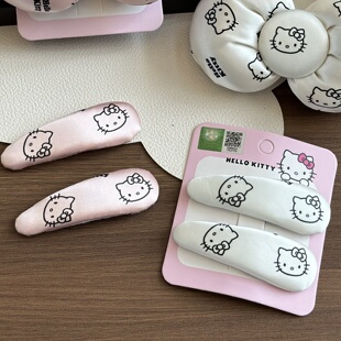 正版 凯蒂猫头饰少女甜美立体海绵填充BB夹布艺刘海夹女童碎发边夹