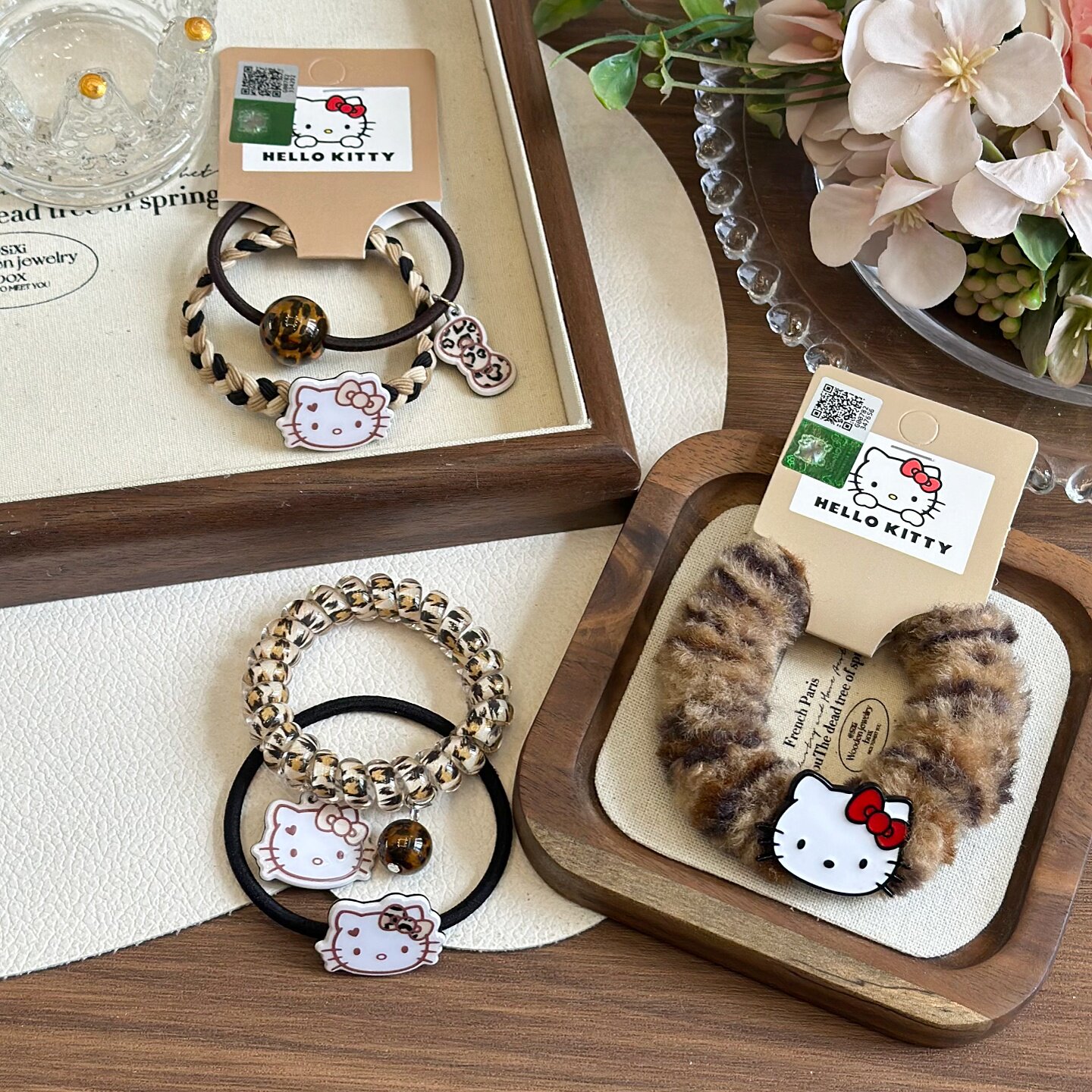 正版Hello Kitty秋冬毛绒发圈女甜美豹纹电话线基础发绳儿童皮筋,饰品/流行首饰/时尚饰品新,发饰,淘宝优惠券,粉丝福利购,淘宝优惠卷