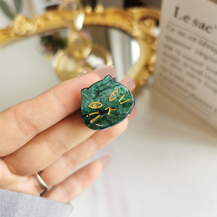 日系新款 可爱猫咪醋酸小发夹前额刘海夹碎发抓夹少女边夹顶夹发卡