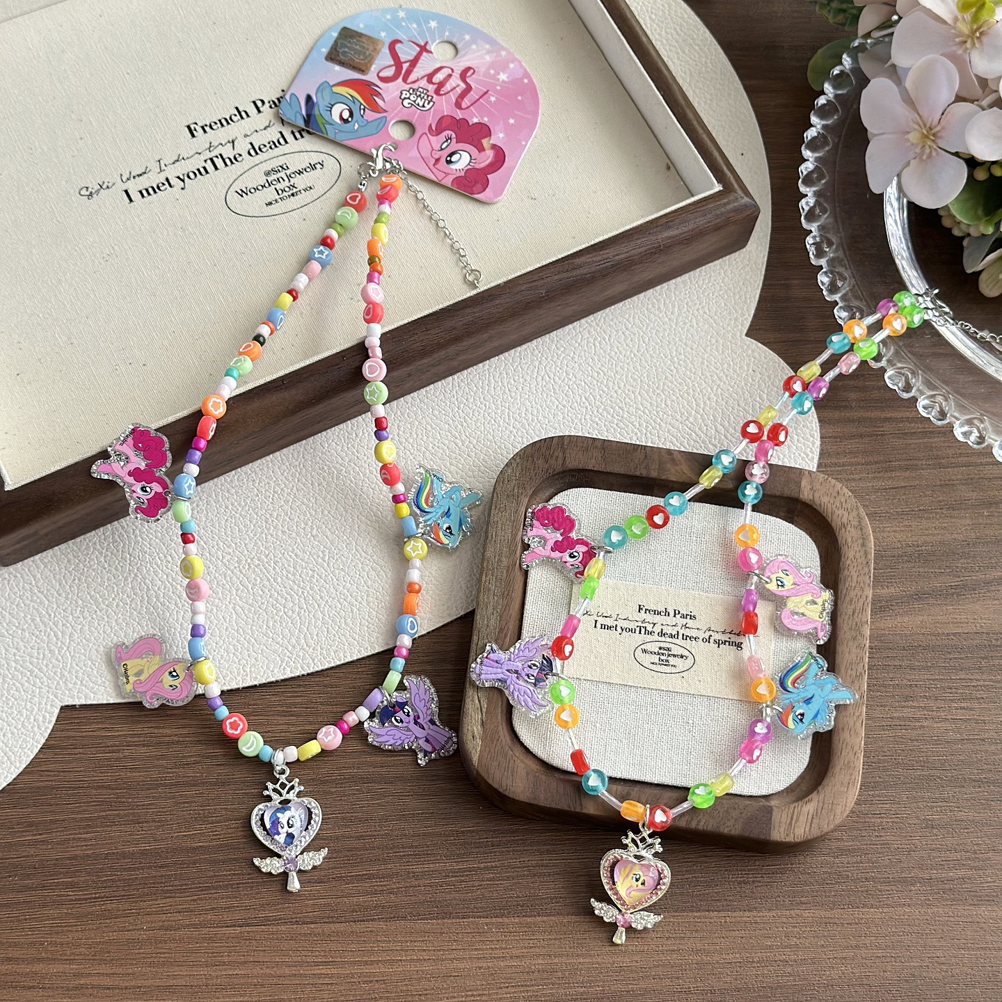 小马宝莉儿童彩串珠项链吊坠颈链