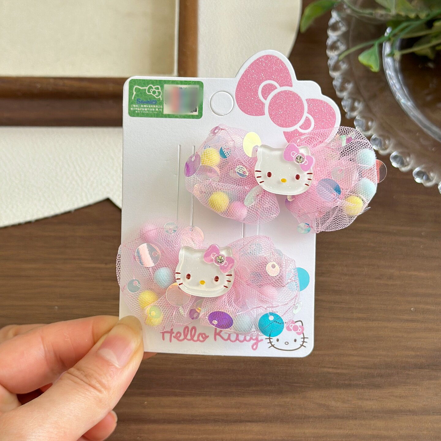 HelloKitty甜美蕾丝蝴蝶结发夹