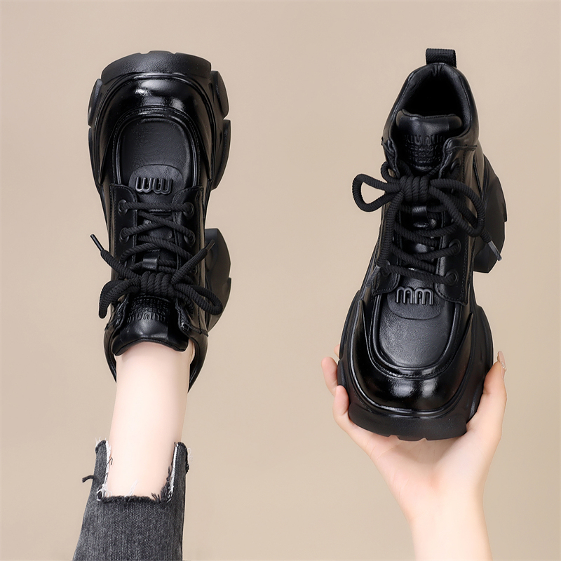 圆头厚底老爹鞋小个子