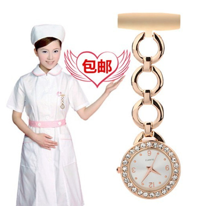 时尚夜光护士表刻字 简约挂表学生考试胸表医护防水怀表医生秒表