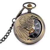 古铜凤凰挂表 复古男女学生翻盖花纹机芯镂空 男女5折机械怀表经典