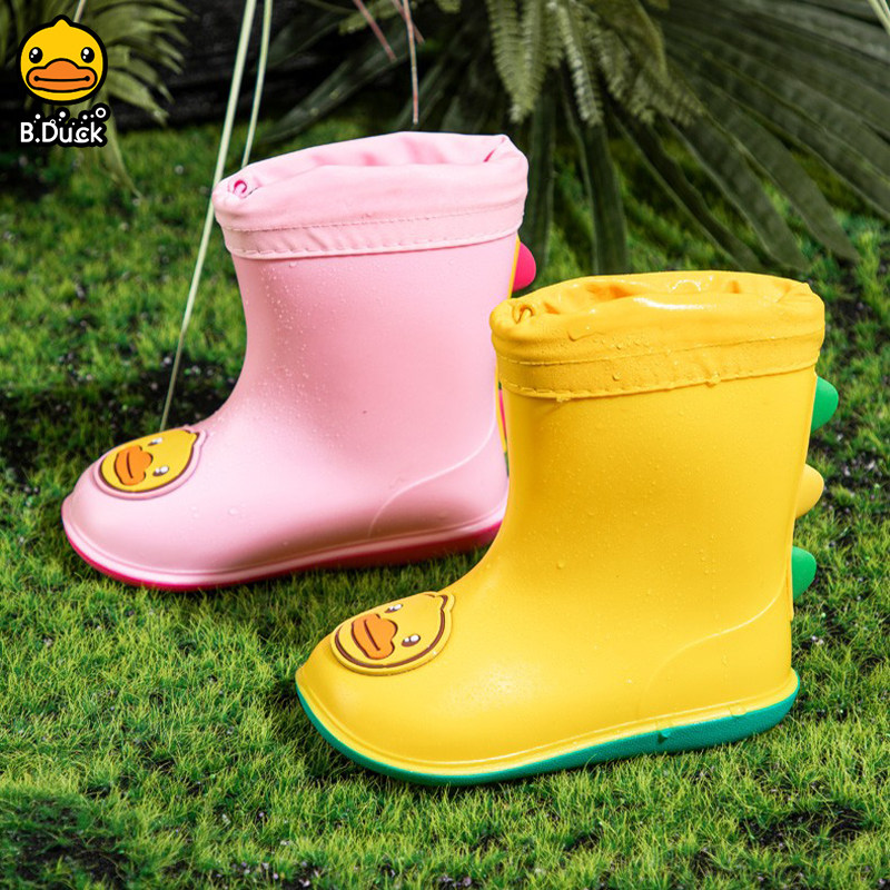 新款B.Duck小黄鸭儿童雨鞋男童女童防滑幼儿上学卡通水鞋宝宝雨靴