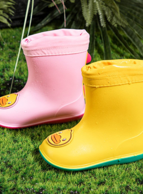 新款B.Duck小黄鸭儿童雨鞋男童女童防滑幼儿上学卡通水鞋宝宝雨靴