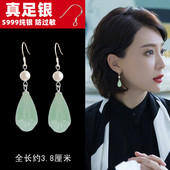 玉兰花999纯银钩耳环女2026年爆款 网红气质高级感显瘦防过敏耳坠