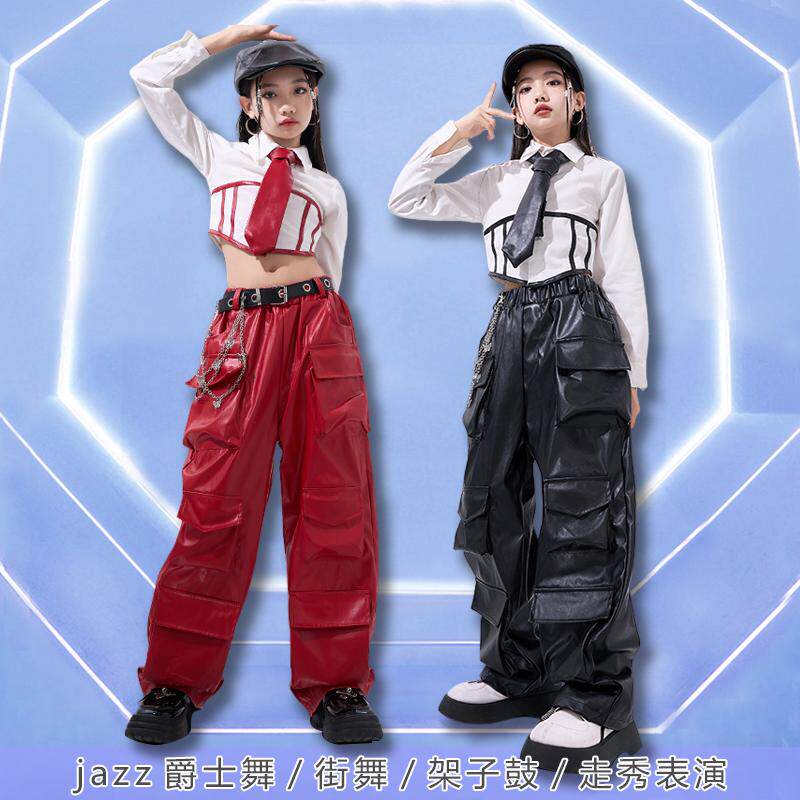 爵士舞女童露脐潮酷走秀表演服