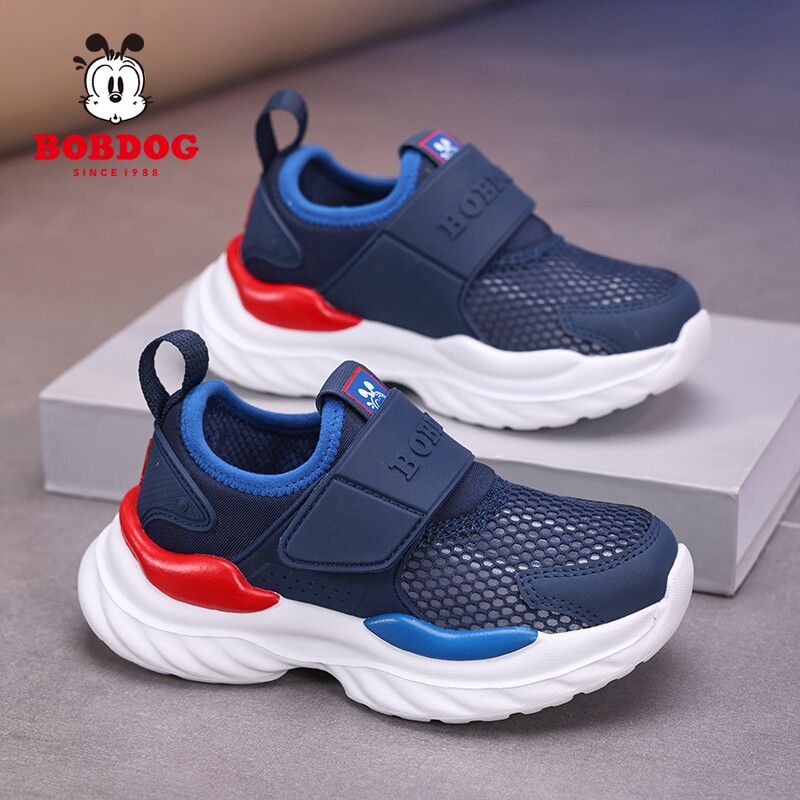 巴布豆儿童鞋子男童网鞋夏季2026新款单网一脚蹬运动鞋女童休闲鞋