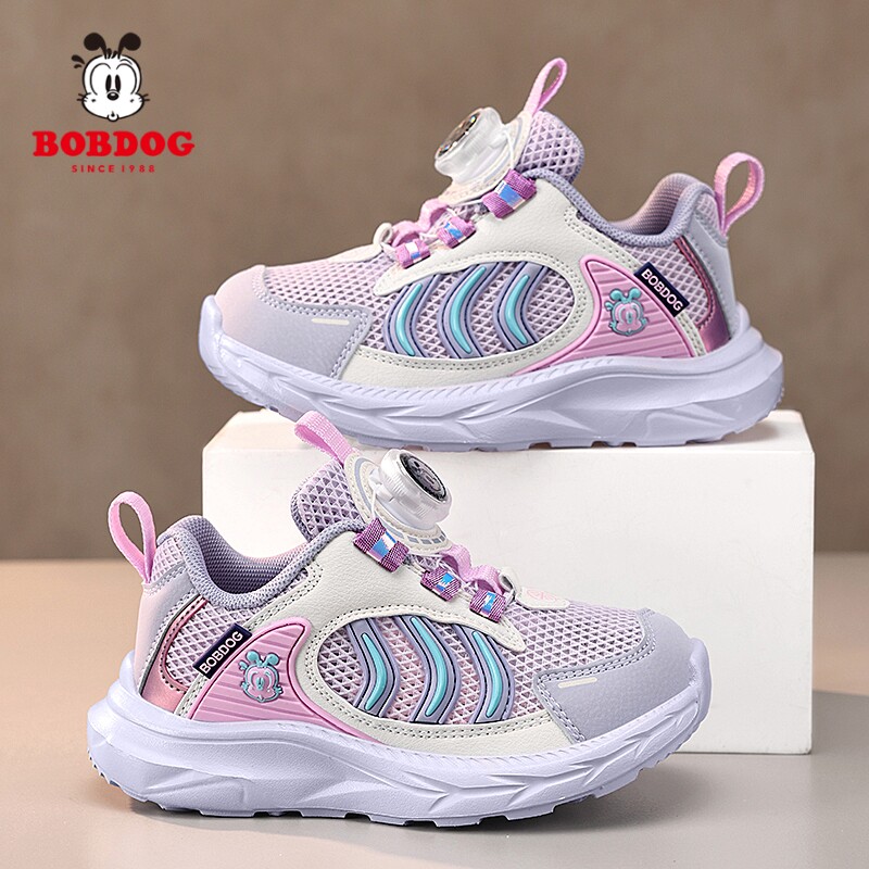 巴布豆女童鞋子夏季单网鞋2026新款透气网面儿童运动鞋男童跑步鞋
