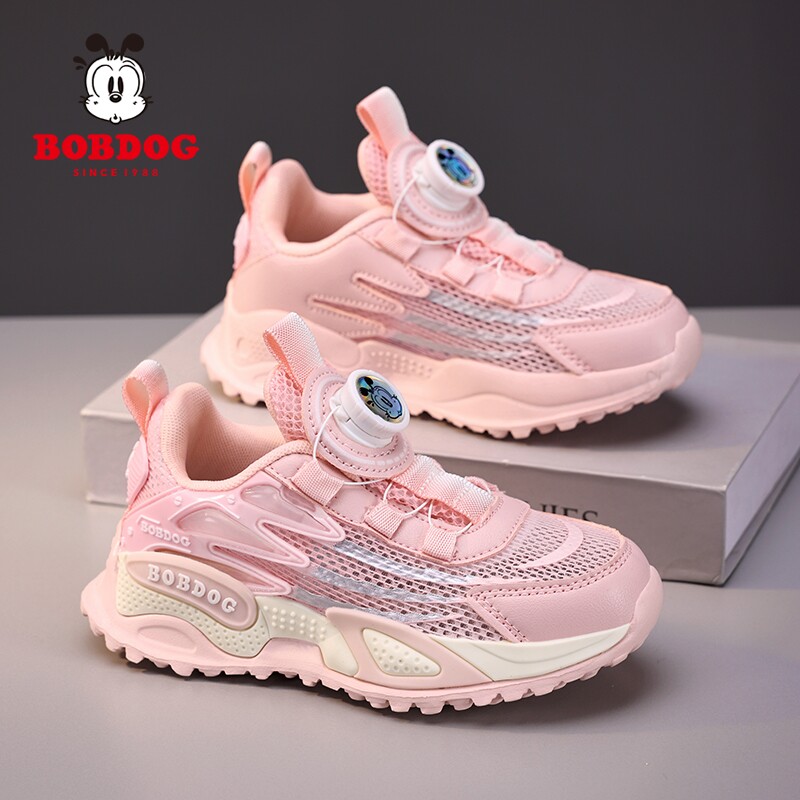 巴布豆童鞋女童运动鞋春季2026新款网面透气儿童鞋子夏款镂空网鞋