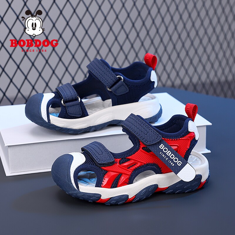 巴布豆童鞋男童包头凉鞋夏季新款防滑软底小学生男孩子儿童沙滩鞋