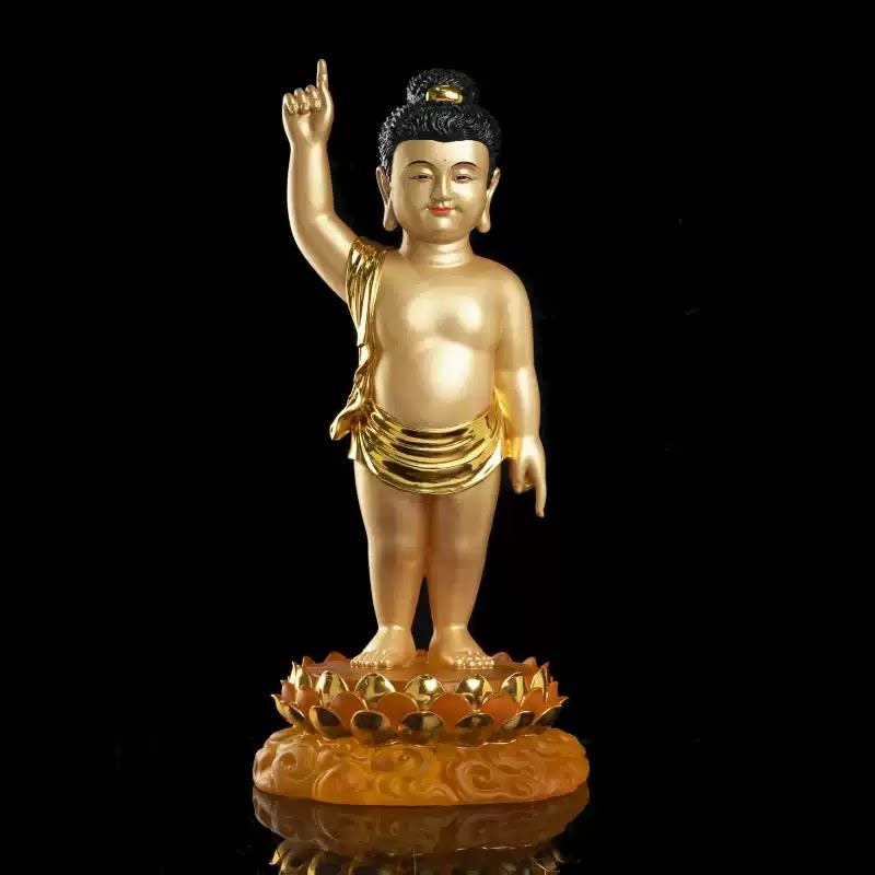琉璃太子佛浴佛盆释迦牟尼佛像指天指地指日指月佛像佛诞浴佛用品