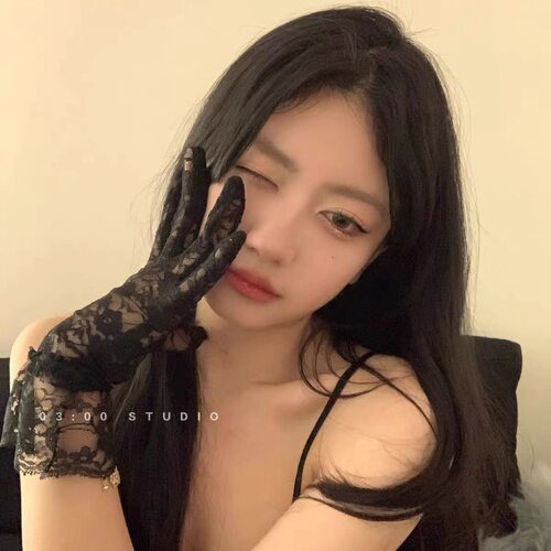 伪娘用品网纱拍照连指手套