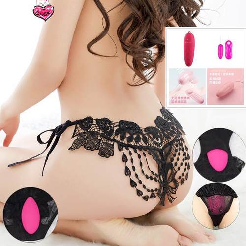 蕾丝系带透明低腰丁字裤