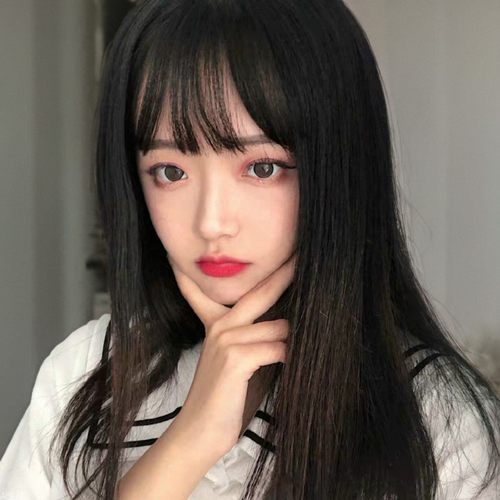 男变女伪娘假发中长发空气刘海女装大佬假毛直发修脸cd变装全头套