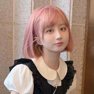 可爱学生bobo头伪娘假发齐肩女装大佬男用品cd变装短直发空气刘海