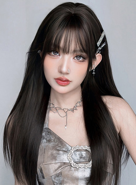 cd变装假发长直发黑色反串伪娘整顶全头套刘海仿真男女装大佬头套