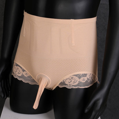 伪娘修身蕾丝边女装大佬平角裤