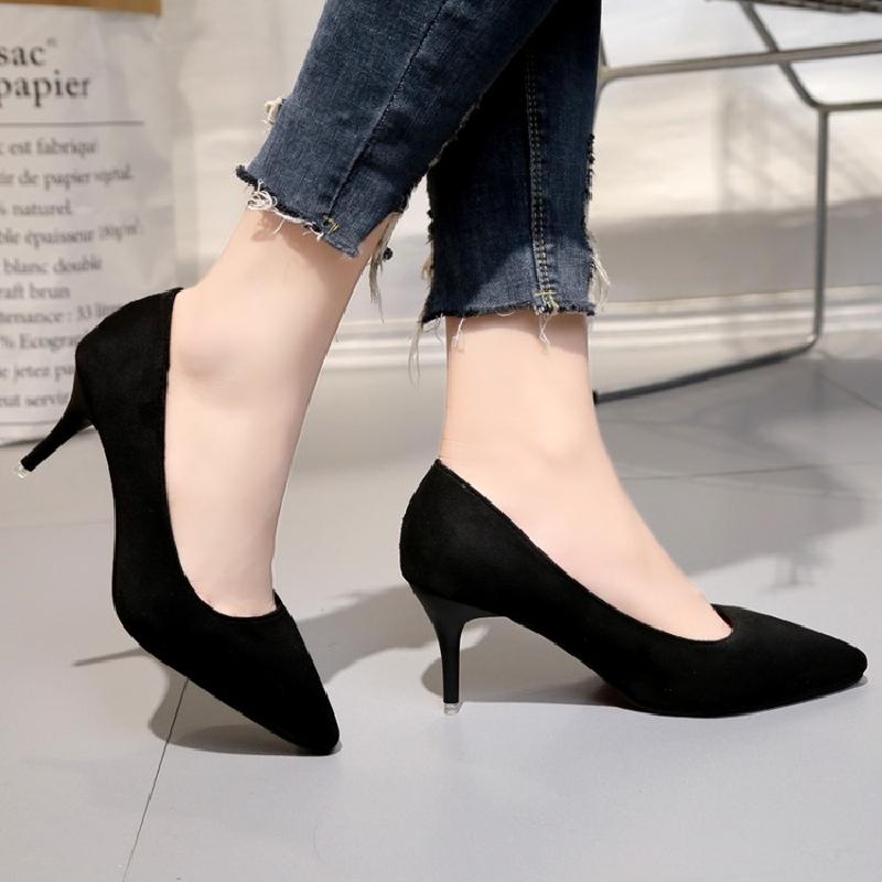 大码加宽伪娘风年会高跟鞋