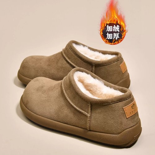 清仓真皮厚底雪地靴女2025冬季新款小土豆勃肯鞋加绒加厚保暖棉鞋