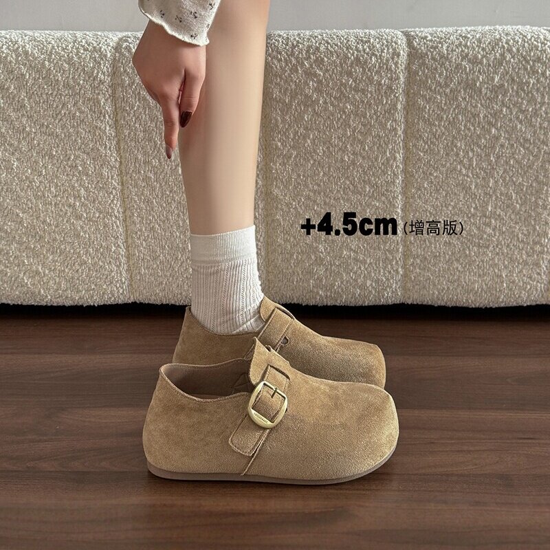 品牌真皮全包勃肯鞋女2026新款春季厚底软底一脚蹬增高玛丽珍单鞋