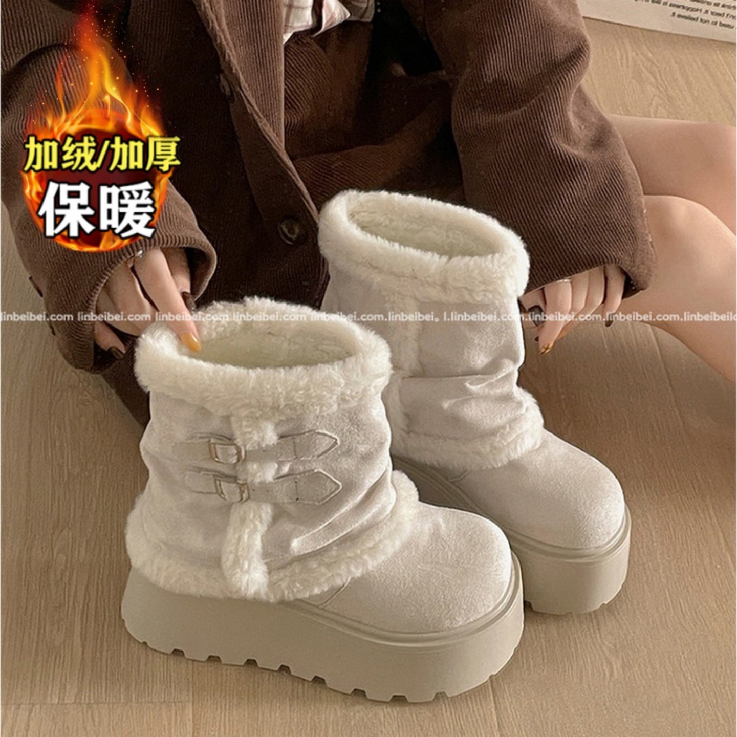 清仓真皮厚底增高复古雪地靴女2025冬季加绒加厚毛毛短靴保暖棉鞋,女鞋,时尚雪地靴,淘宝优惠券,粉丝福利购,淘宝优惠卷