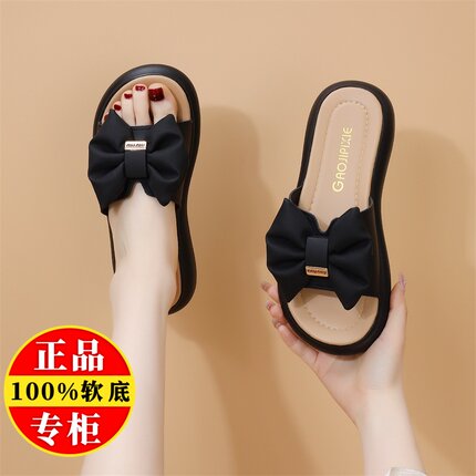 品牌真皮软底一字拖女夏季外穿2025新款平底不累脚休闲沙滩凉拖鞋