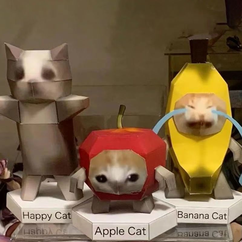 猫meme手工折纸3d立体材料包