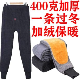 超厚高腰宽松打底裤 加绒护膝护腰加肥加大棉裤 高弹 秋冬保暖裤 男士