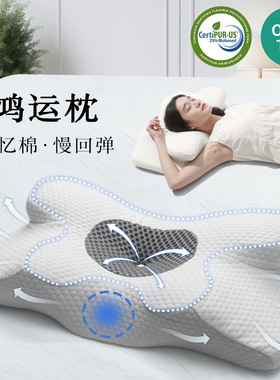 蝴蝶型枕头记忆棉高枕不塌异形慢回弹侧睡枕护颈椎止鼾记忆枕