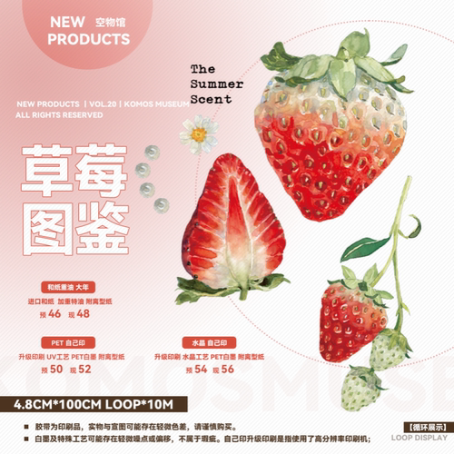 ［20-现］草莓图鉴 10m3m空物馆幻象博物馆联名复古手帐和纸水晶