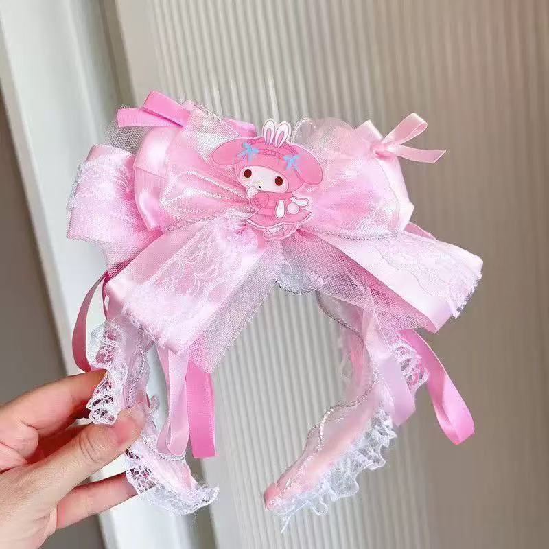 儿童新款发箍洛丽塔生日蝴蝶结甜美头饰库洛米女童不勒头可爱发箍