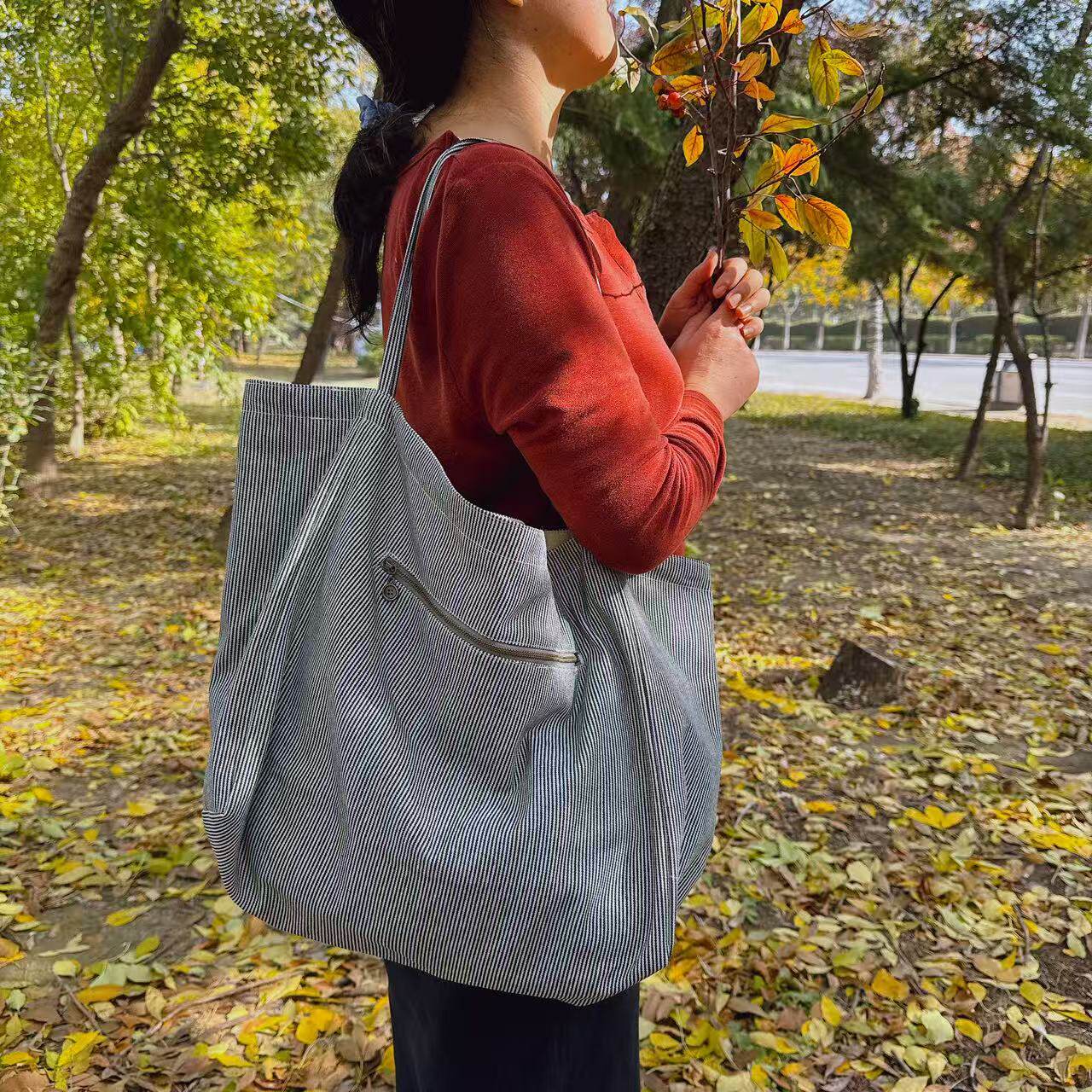 高级慵懒风大号托特包大容量单肩手提包休闲松弛感妈咪包欧美街头