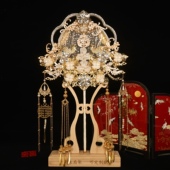 团扇新娘结婚材料diy手工刺绣秀禾婚礼喜扇婚嫁高级扇子成品双面