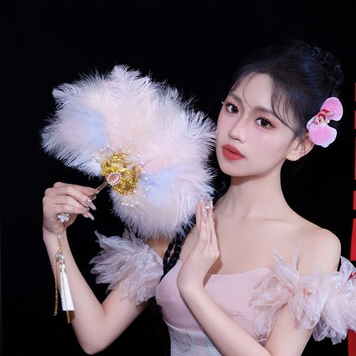 扇子羽毛扇团扇折扇新娘结婚高级
