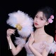 扇子羽毛扇团扇折扇新娘结婚洛丽塔走秀仙气婚礼蕾丝秀禾旗袍高级