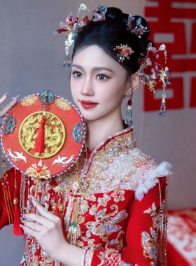 团扇新娘结婚新娘婚扇秀禾喜扇