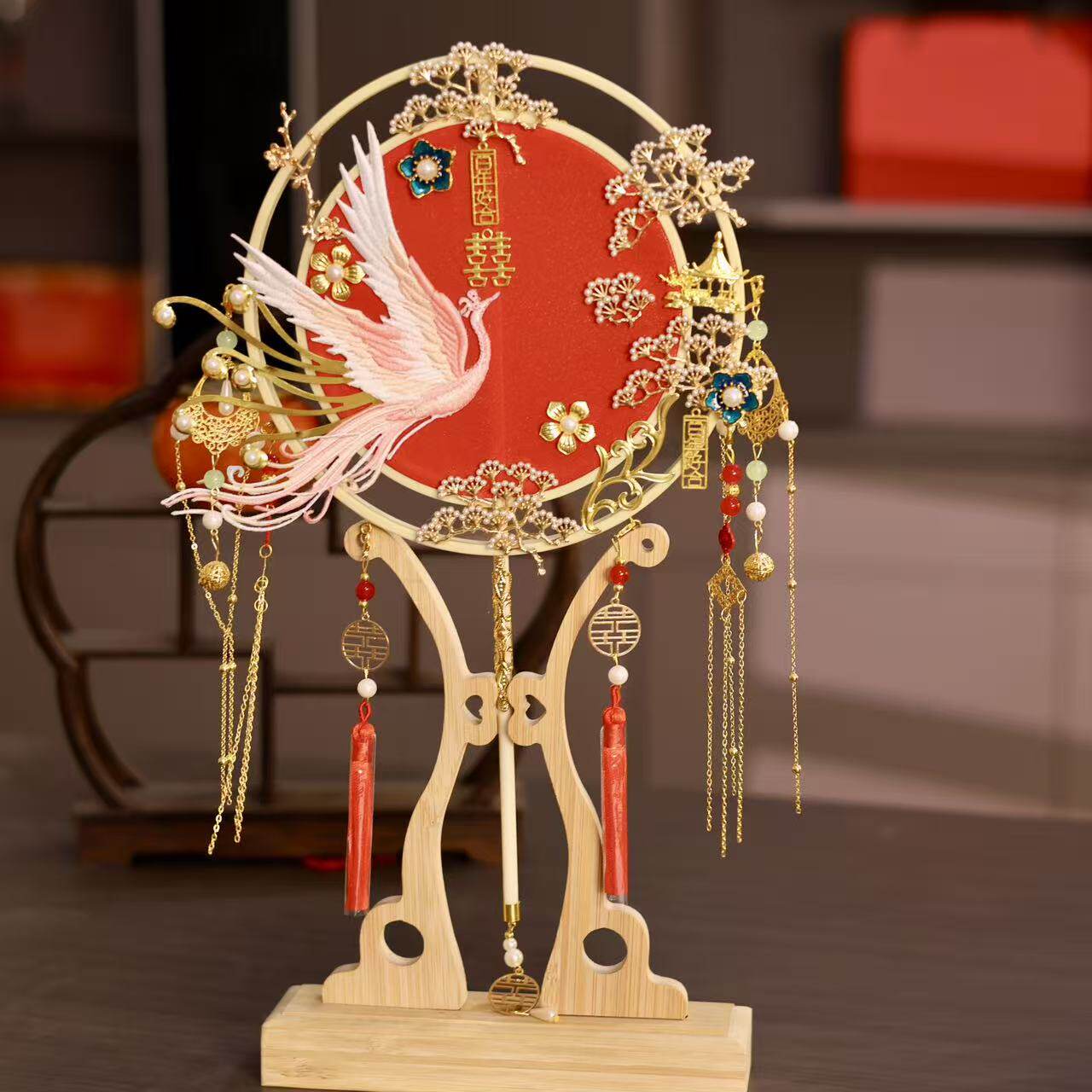 团扇结婚新娘diy扇子秀禾婚嫁图片