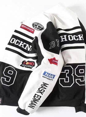 dudack2026早春新款欧美潮牌男女加厚外套宽松夹克街头刺绣棒球服